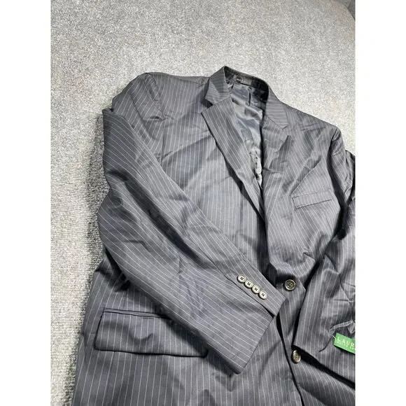 Polo Ralph Lauren Men's Blue Strips Suit Wool Blend Blazer Coat Size W51 L33